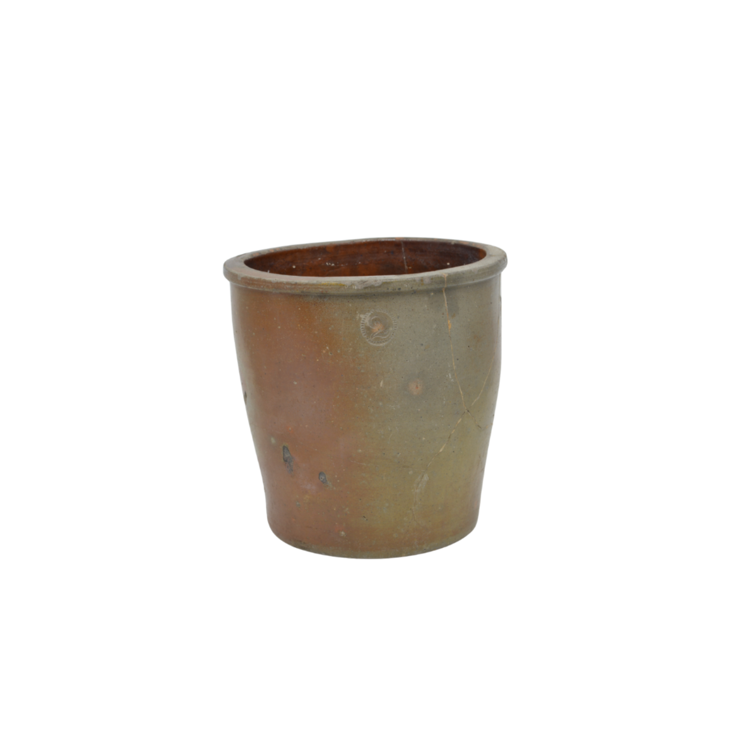 Brown Salt Glaze Stoneware Crock | American Antique